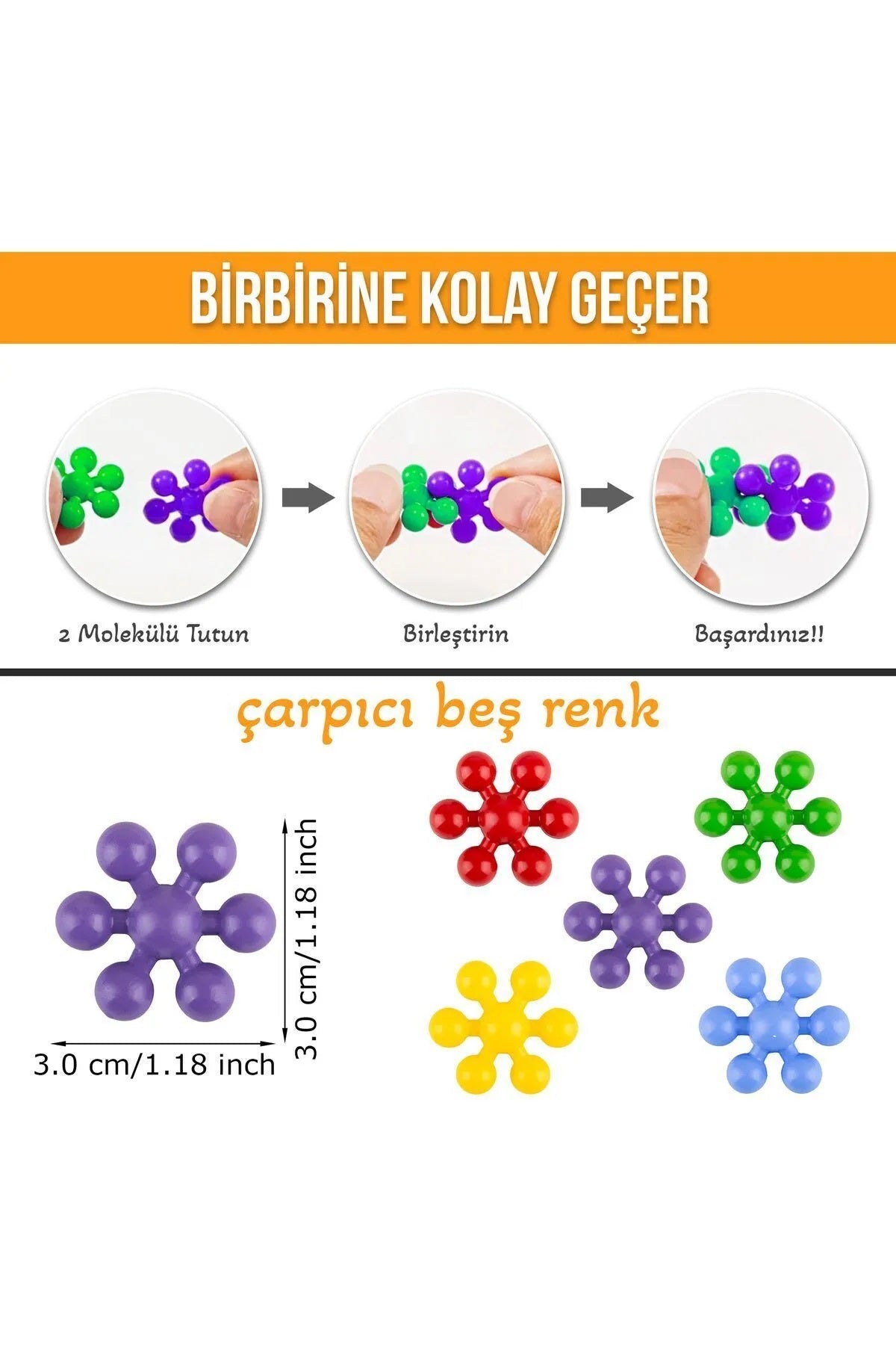 Yapı eğitim ve oyun seti 5 renk 120 parça